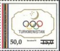 National Olympic Emblem - Surcharge (right side imperf)