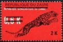 Leopard (Panthera pardus) - Overprinted and Surcharged