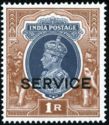 King George VI wearing Imperial Crown of India - overprinted