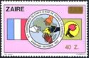 Flags of France and Zaire, Map of Africa - Surcharged