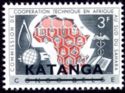 Map of Africa and Symbols - Text French -overprinted KATANGA