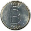250 Francs (Silver Jubilee of King Baudouin I - Flemish legend)