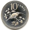 10 Cents (Avifauna of Belize - Long-tailed Hermit - Silver)