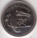 5 Dollars (Avifauna of Belize - Keel-Billed Toucan - Silver)
