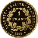 1 Franc (200th Anniversary of the First French Republic - Gold)