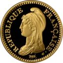 1 Franc (200th Anniversary of the First French Republic - Gold)