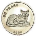1 Franc (African Golden Cat)