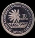 10 Rupees (150th Anniversary of Clunies-Ross on Keeling-Cocos Islands)