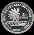25 Rupees (150th Anniversary of Clunies-Ross on Keeling-Cocos Islands)