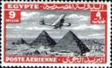 Aircraft flying over the Pyramids of Giza