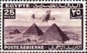 Aircraft flying over the Pyramids of Giza