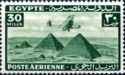 Aircraft flying over the Pyramids of Giza