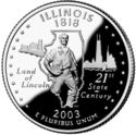 25 Cents / Quarter (Illinois - Land of Lincoln - Silver edition)