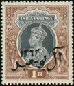 King George VI wearing Imperial Crown of India - overprinted