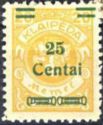 Overprint: 25 Centai