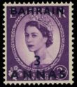 Queen Elizabteh II with blue overprint