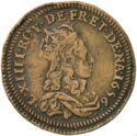 1 Liard (Louis XIV - Essai double date)