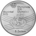 5 Dollars (XXI Summer Olym. Games 1976 Montreal - Olympic Flamme - Series VII)