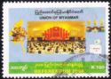 Map of Burma, people, statues, ballot box