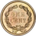1 Cent (One - Indian Head Laurel Wreath, no shield)
