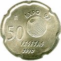 50 Pesetas (Expo 92 - Monastery of La Cartuja - Sevilla)