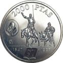 2,000 Pesetas (450th Anniv. - Birth of Miguel de Cervantes)