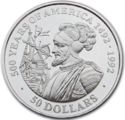 50 Dollars (Spanish explorer Vasco Núñez de Balboa. Ag 0.999)