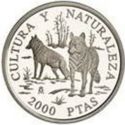 2,000 Pesetas (Culture and Nature - Gray wolves)