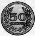 50 Centavos (Modified bust of Santander)