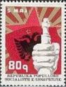Red Star, Fist with Gun Barrel and Albanian Flag