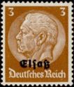 Overprint Elsaß Over Hindenburg