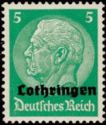 Overprint LOTHRINGEN Over Hindenburg