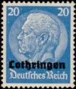 Overprint LOTHRINGEN Over Hindenburg