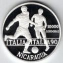 10,000 Córdobas (14th World Cup Football 1990 Italy)