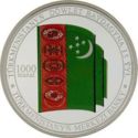 1,000 Manat (The national flag of Turkmenistan - Silver)