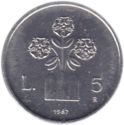 5 Lire (Coat-of-arms castle Montegiardino)