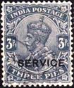 King George V wearing Imperial Crown of India - overprinted