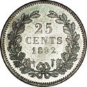 25 Cents (Kwartje - Hangend Haar)