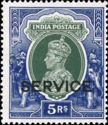 King George VI wearing Imperial Crown of India - overprinted