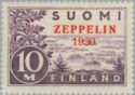 Zeppelin 1930. Red Overprint on 10 mark Saimaa, Type I