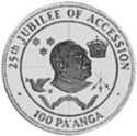 100 Pa'anga (25th Jubilee of Accenssion)