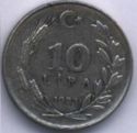 10 Lira (Crescent opens right - Smaller & bolder "10")