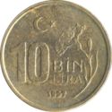 10,000 Lira (10 Bin. Thin flan 2.15mm)