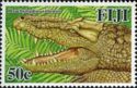 Fiji Crocodile (Brachylophus vitiensis), see description