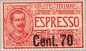 Express - Vittorio Emanuele III - Floral Type, overprinted