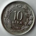 10 Lira (Crescent opens left)