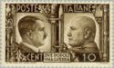Portraits of Mussolini (1863-1945) and Hitler (1889-1945)