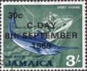 Blue Marlin (Makaira ampla) - overprinted and surcharged