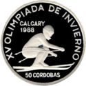 50 Córdobas (XV Winter Olympics Calgary 1988 - skier)