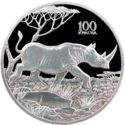 100 Kwacha (Black Rhinoceros - Silver edition)